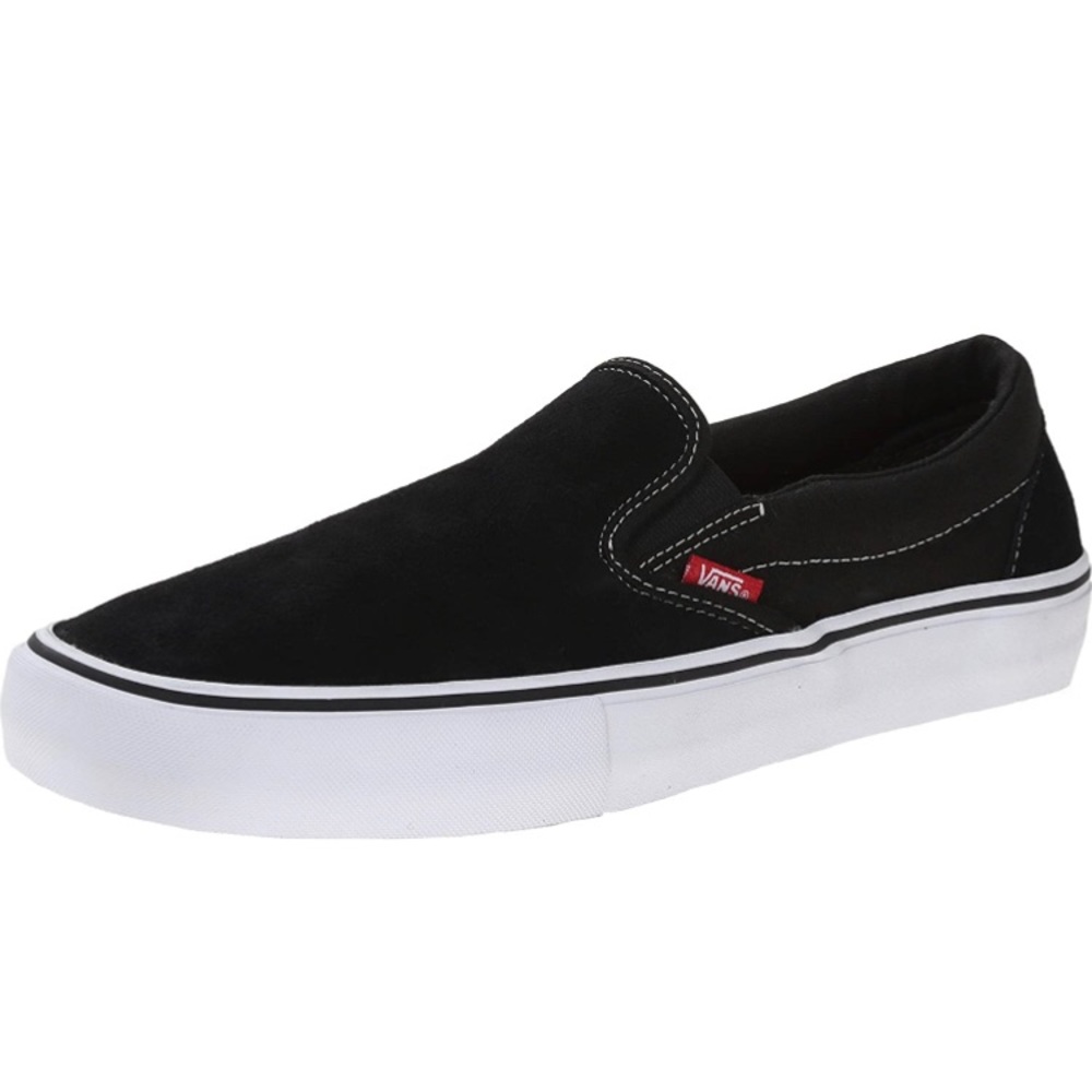 Slip On Vans Shoes Black Suede | Size 5 Kids / 6.5 Womens